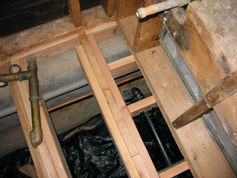 Tub Drain And Floor Joist Terry Love Plumbing Remodel Diy