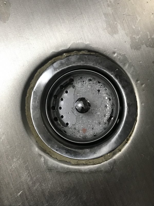 Plumber S Putty Oozing Around Kitchen Sink Strainer Body