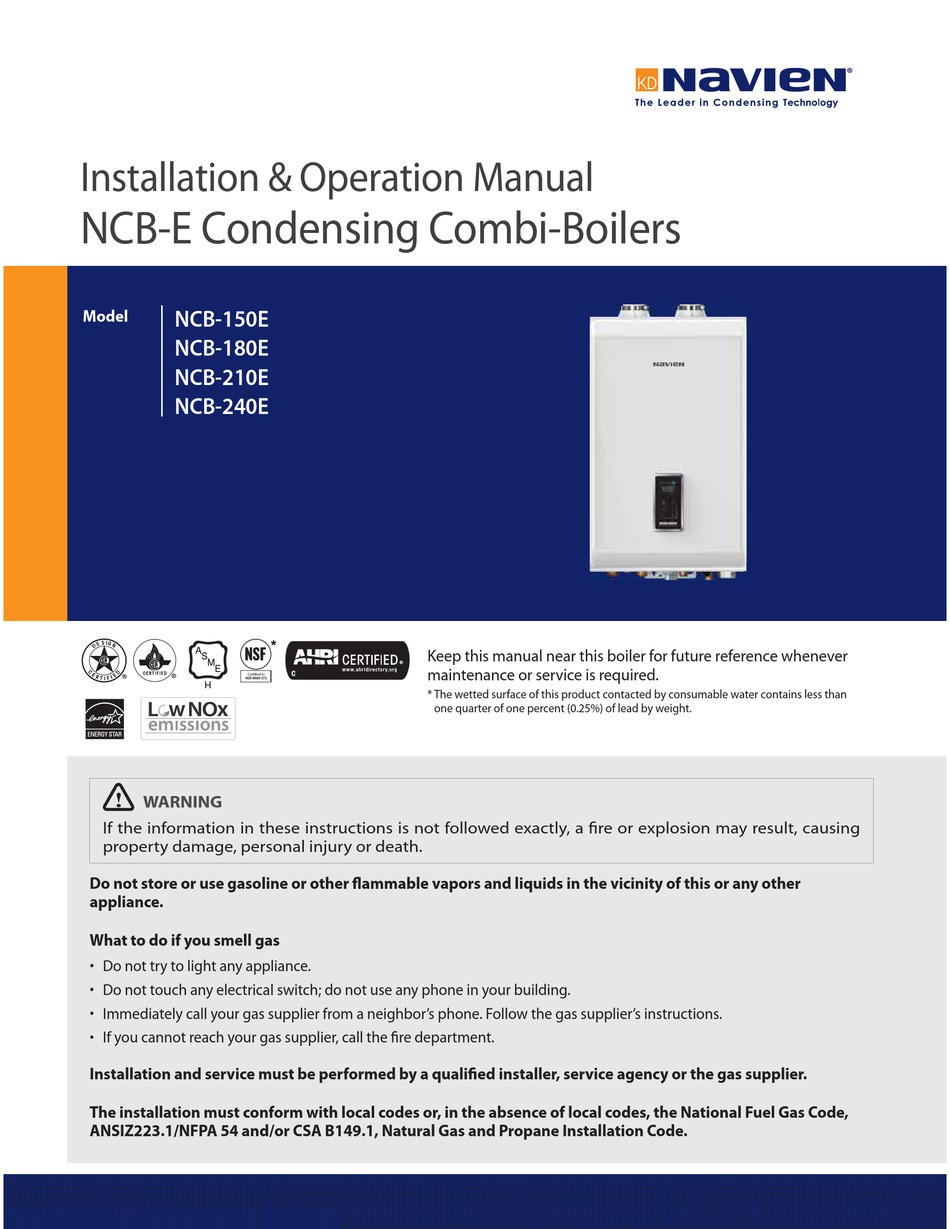 Navien NCB 240/110H(NG) No SH Hot Water Terry Love Plumbing Advice