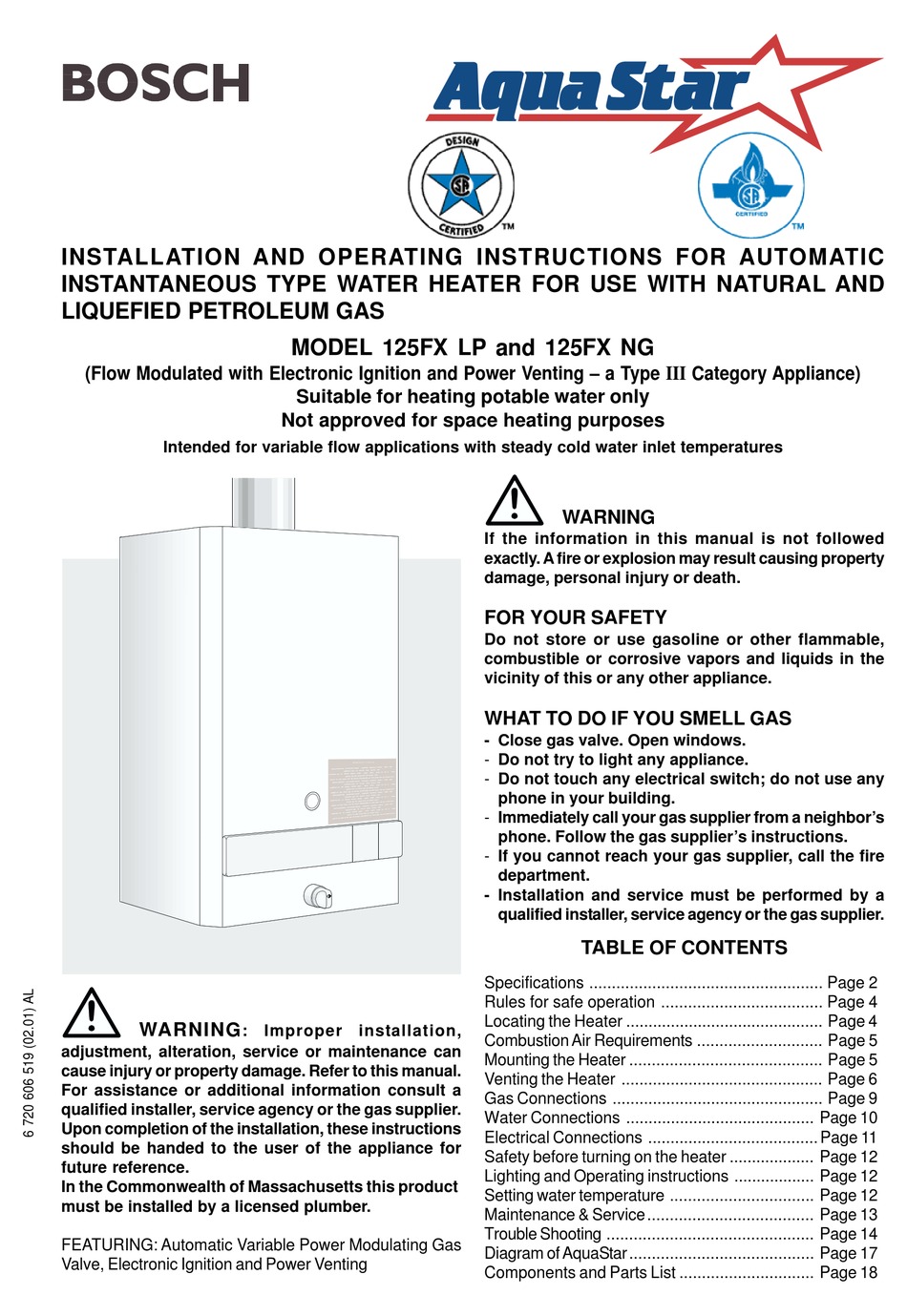Bosch Aquastar 125FX LP Water Heater Not Working | Terry Love Plumbing  Advice u0026 Remodel DIY u0026 Professional Forum