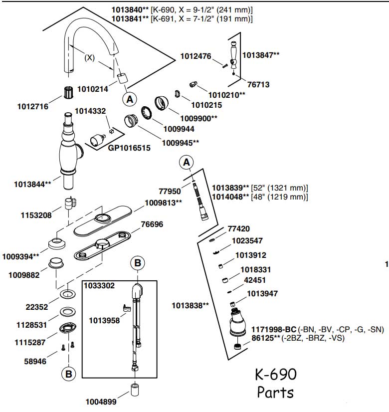 Kohler Kitchen Faucet Parts Breakdown Things In The Kitchen   K 690 Parts 