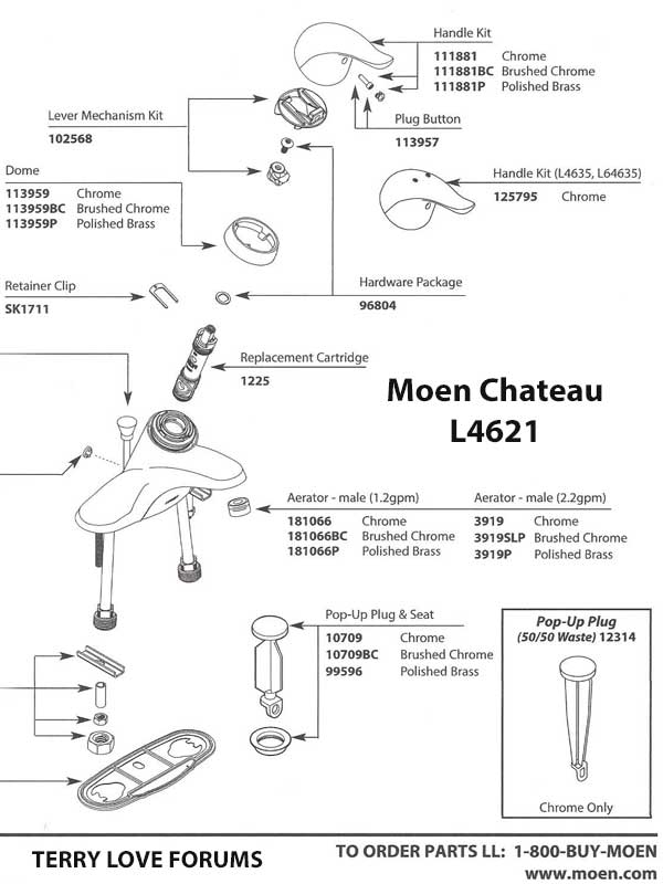 Moen L4621 Repair Parts Newer 