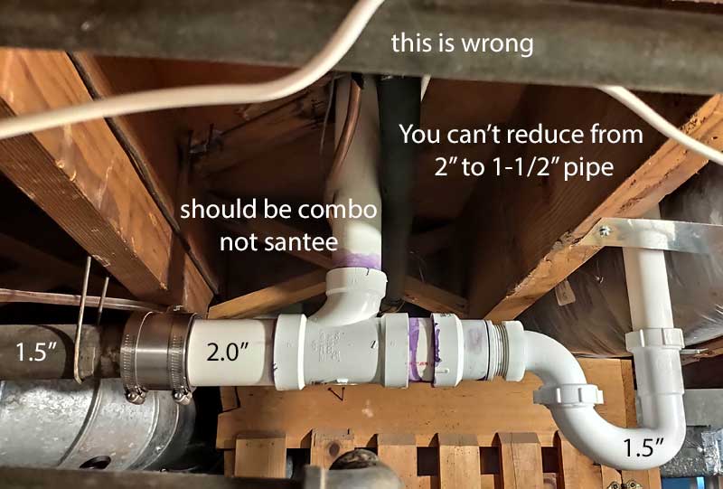 bathroom sink drain pipe 2 into 1