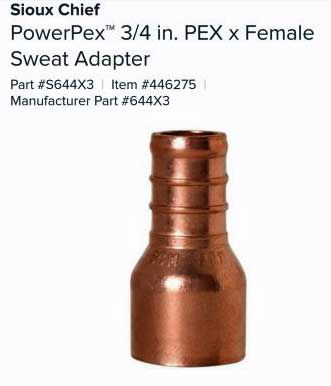 Copper vs. Brass PEX transition fittings
