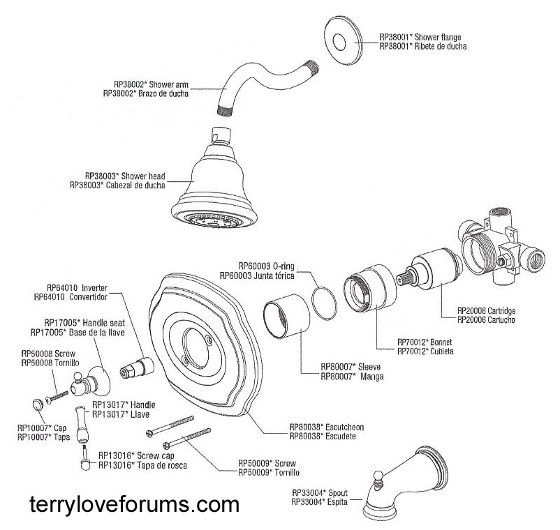 Glacier Bay 3 Handle Shower Faucet Parts Diagram Reviewmotors Co   Pegasus Rp2006 