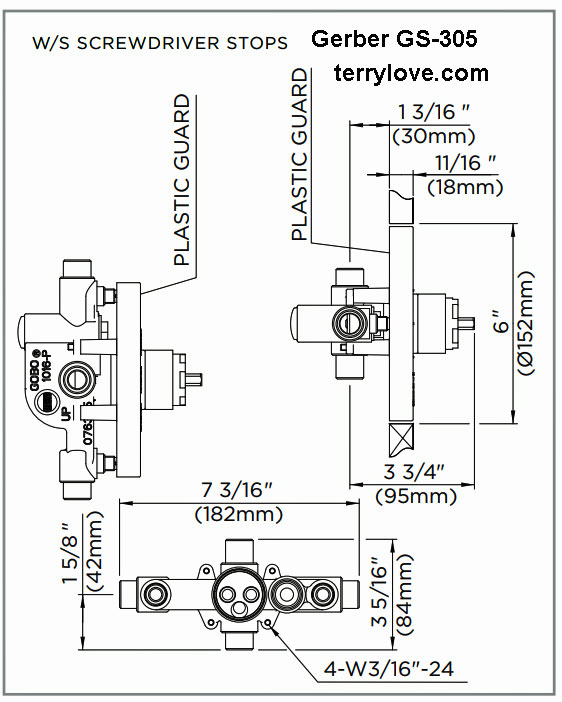 Gerber GS305, Shower valve model Terry Love Plumbing Advice