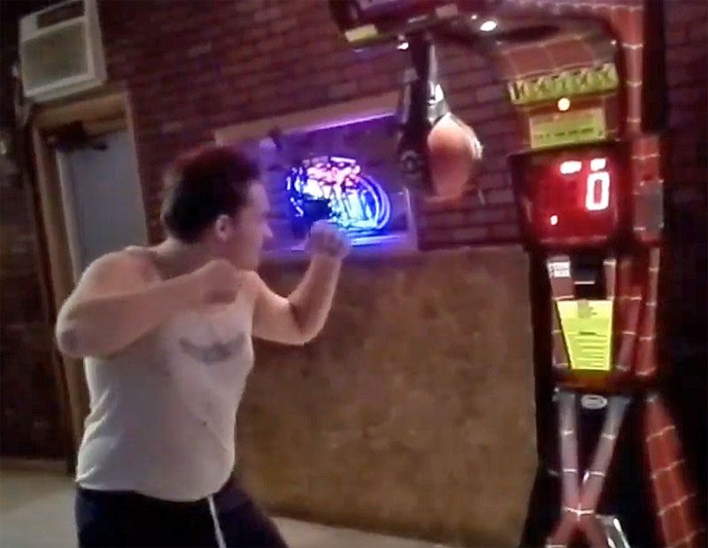 bar punching bag game