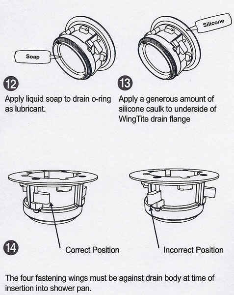 Drain Removal Instructions and WingTite Shower Drain Installation